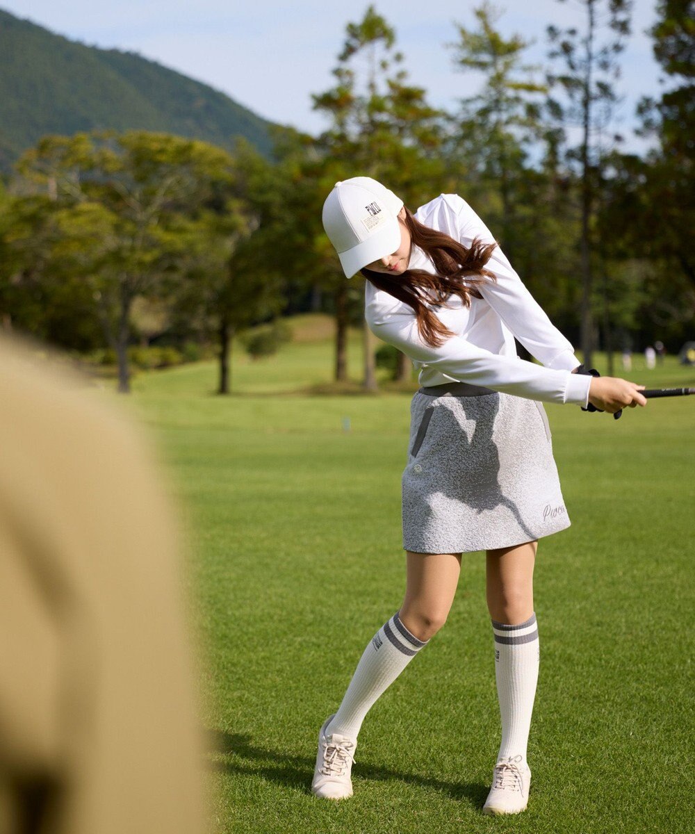 PW CIRCULUS 【吸水速乾 / UV遮蔽率99.9% UVカット / ストレッチ】【WOMEN】アニマルグラフィックロングスリーブモックT ゴルフウェア レディース 