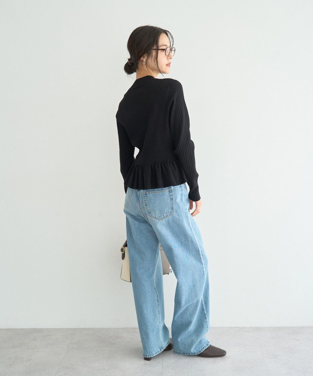 YECCA VECCA 金釦ペプラムニット 