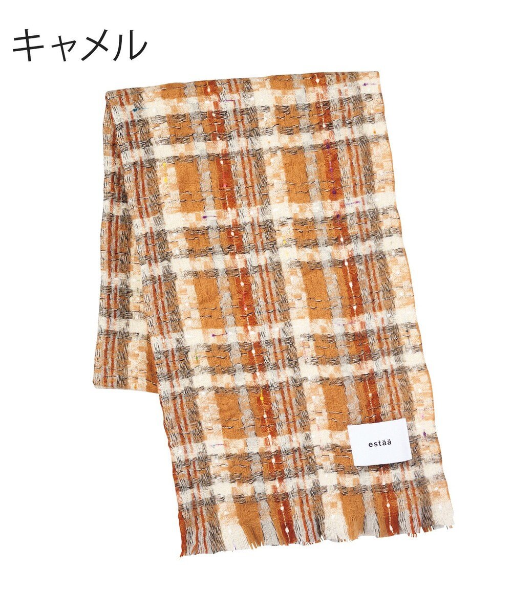 MOONBAT 【洗える】estaa ツィーディー大判ストール バンピーチェック 幅65cm 