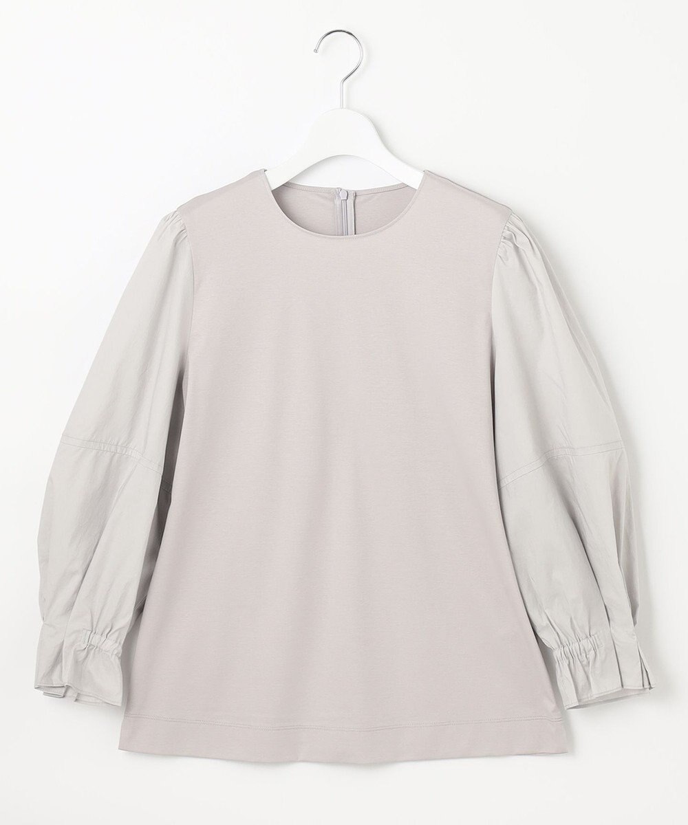 自由区 L スムースコンビ ボリューム袖カットソー 