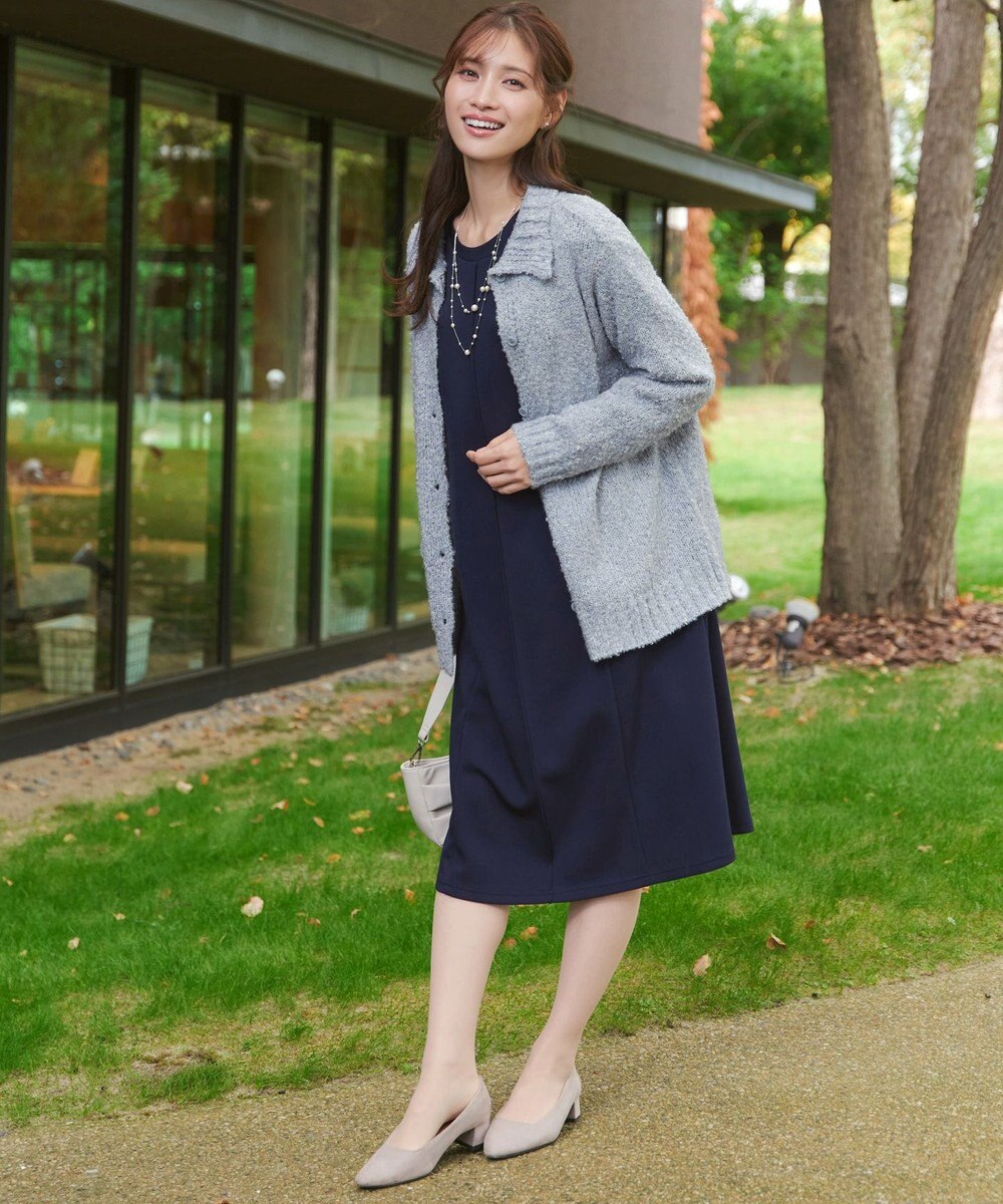 Tiaclasse 【着丈が選べる】ハイネックブークレカーディガン 