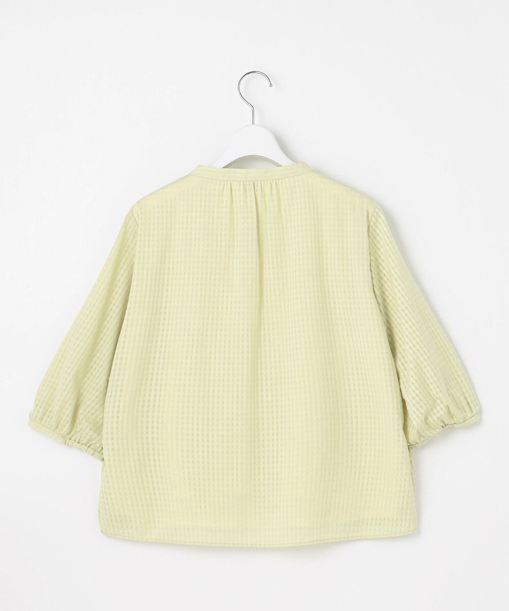 J.PRESS LADIES 【洗える】コットンブレンドチェック バンドカラー カットソー 