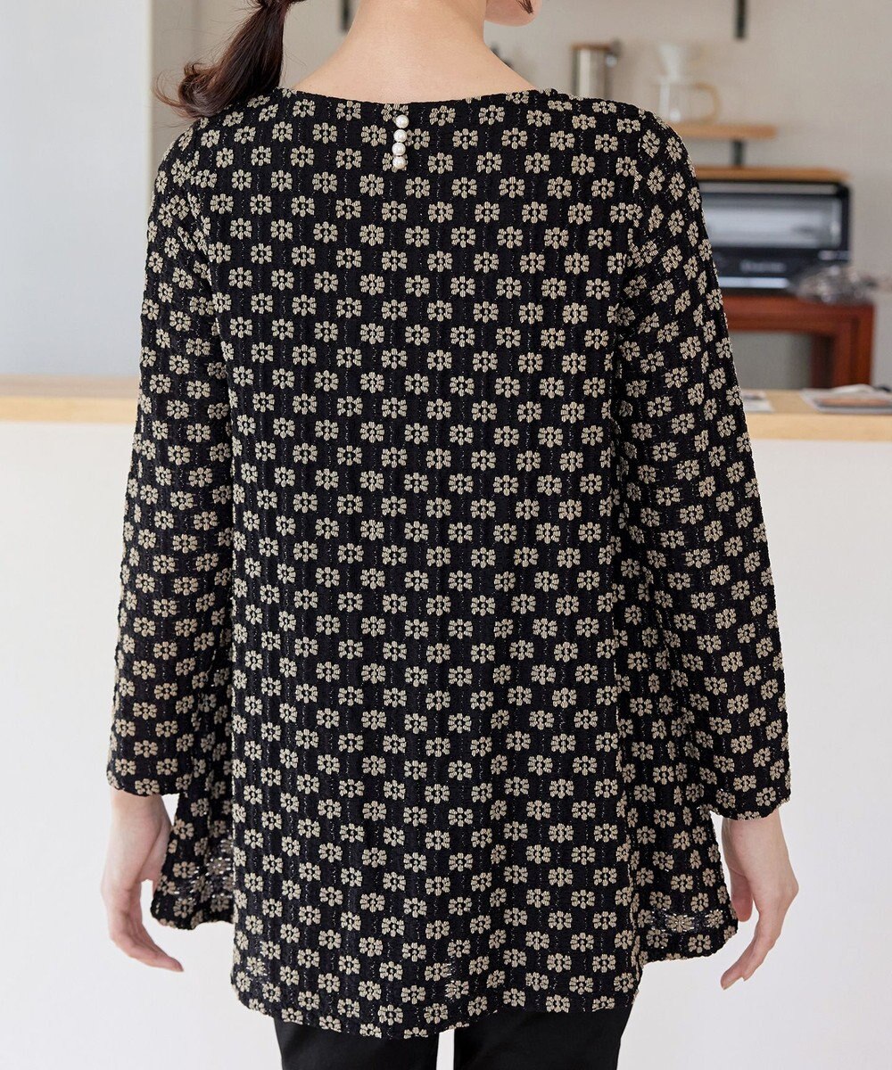 Tiaclasse 【洗える】花柄カットレースフレアトップス 