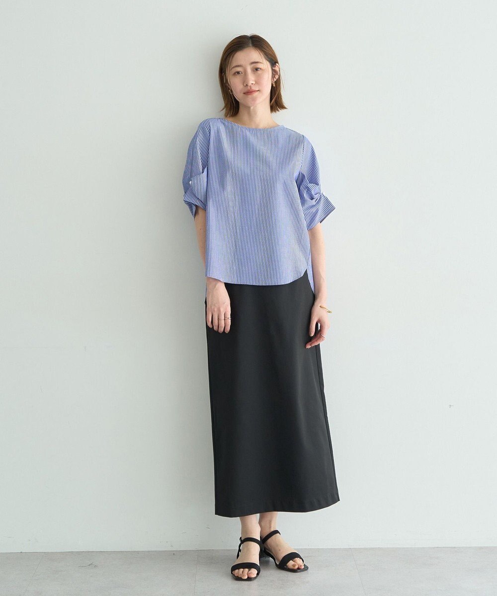 YECCA VECCA パールタックスリーブブラウス 