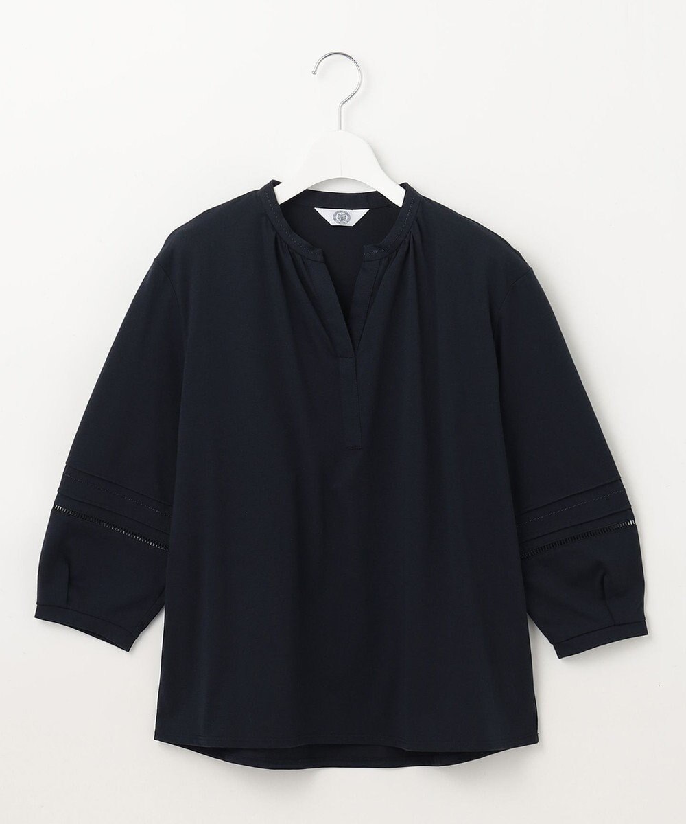 J.PRESS LADIES S 【洗える】プレーティングジャージー スキッパー カットソー 