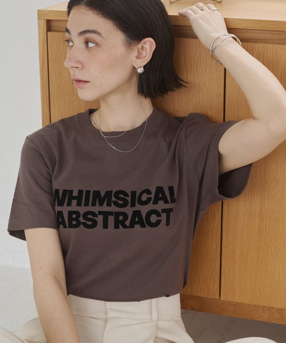 WEGO 【ANGIE VINTAGE】フロッキーロゴプリントTシャツ 