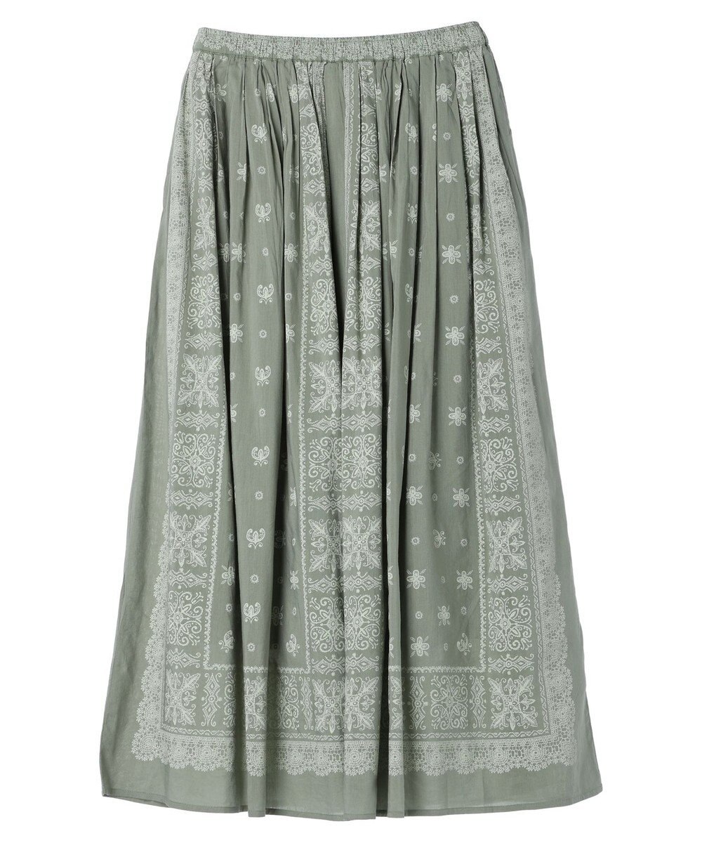 CRAFT STANDARD BOUTIQUE パネル柄マキシギャザースカート 