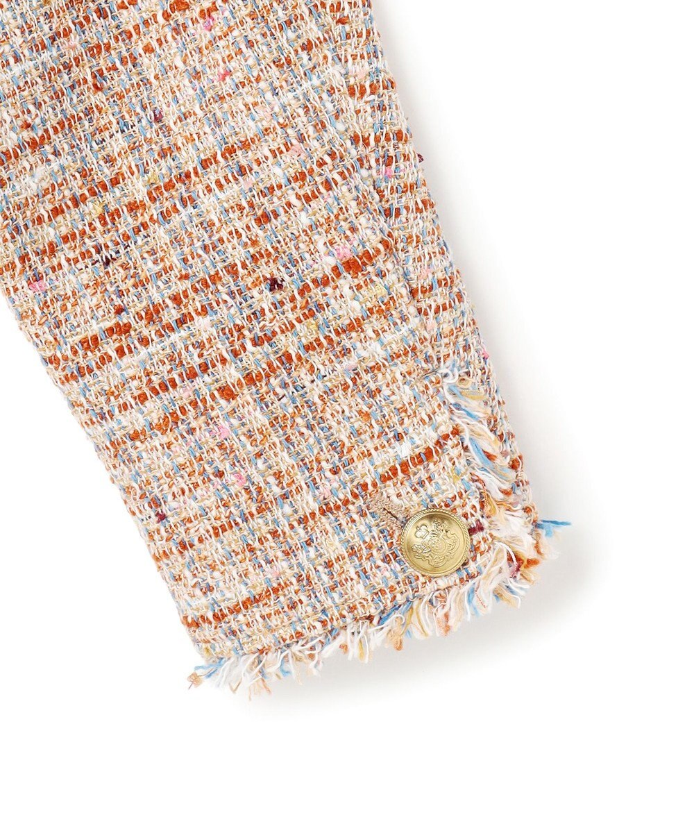 23区 L GIOLICAツイード ノーカラー ボタン ジャケット 