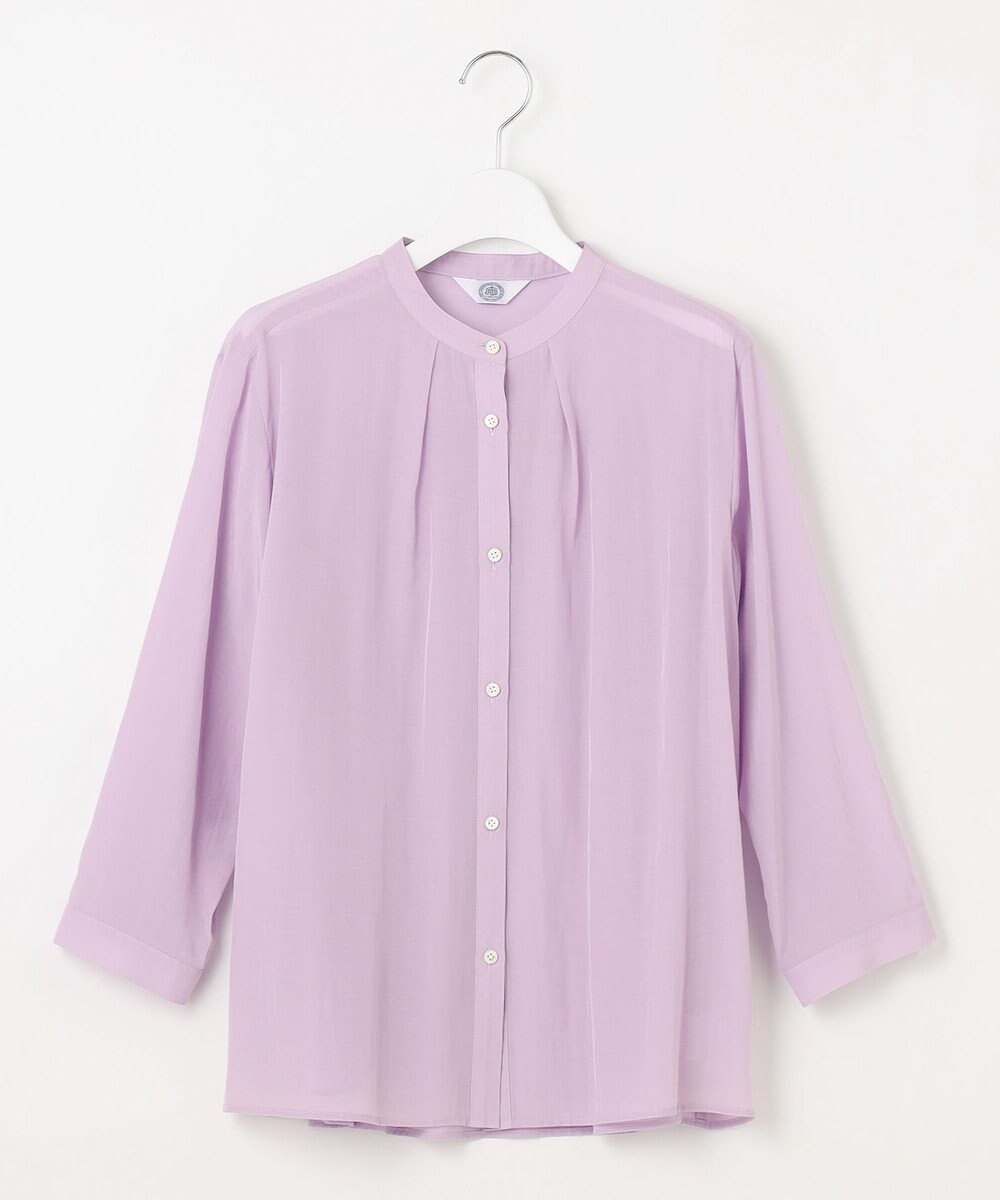 J.PRESS LADIES L 【洗える・速乾・接触冷感】リライムライトローン バックフレア ブラウス 