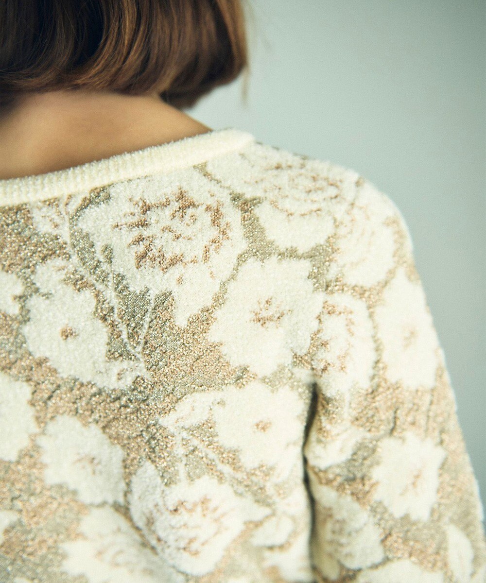 GRACE CONTINENTAL フローラルラメニットトップ 