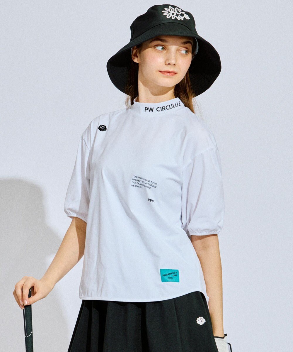 PW CIRCULUS 再入荷！【UV遮蔽率99% UVカット / 速乾 / ストレッチ】【WOMEN】パフスリーブモックネックT ゴルフウェア レディース 