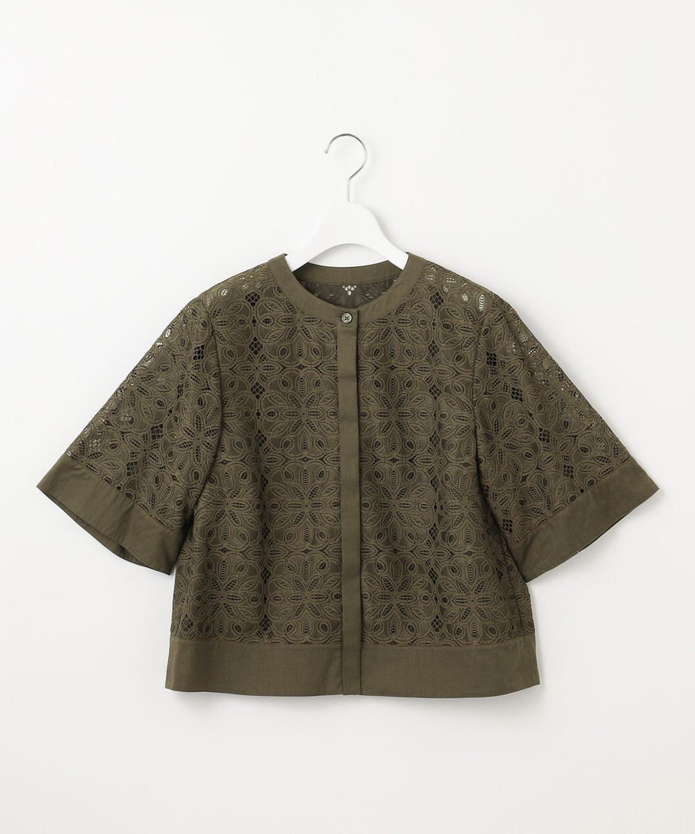 自由区 【カタログ掲載・洗える】フラワータイルレース ブラウス 