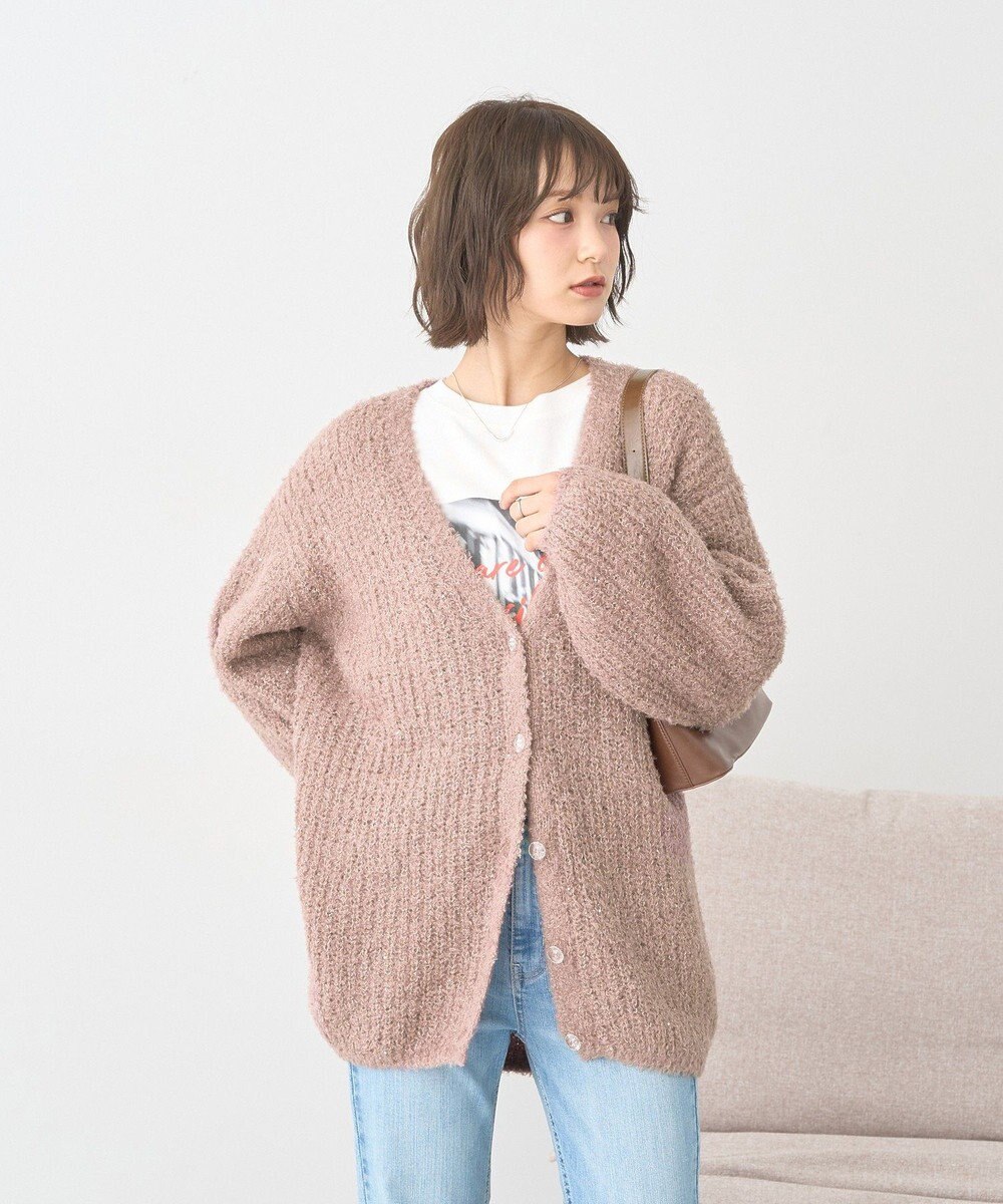 earth music&ecology スパンコールブークレカーディガン 