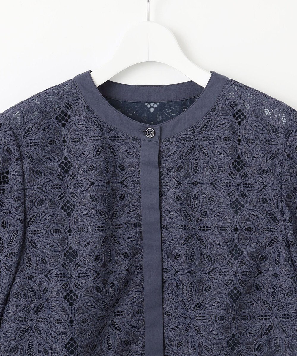 自由区 【カタログ掲載・洗える】フラワータイルレース ブラウス 