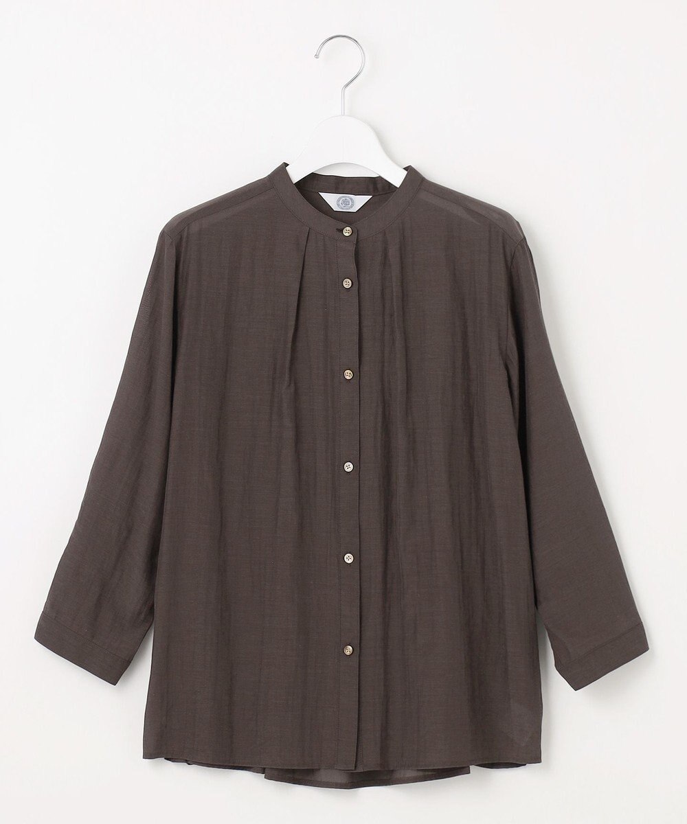 J.PRESS LADIES L 【洗える・速乾・接触冷感】リライムライトローン バックフレア ブラウス 