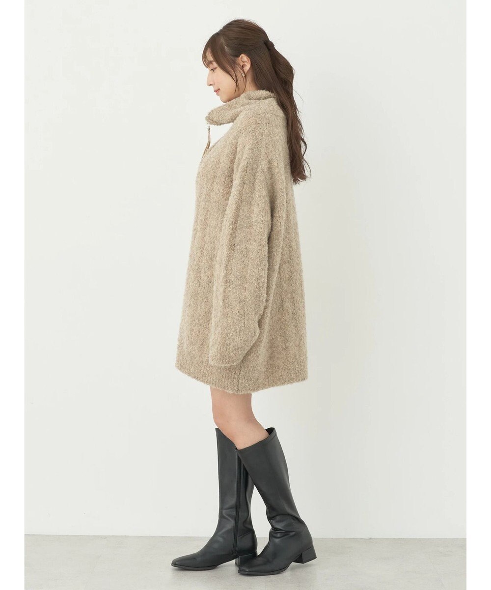 earth music&ecology ブークレハーフジップミニワンピース 