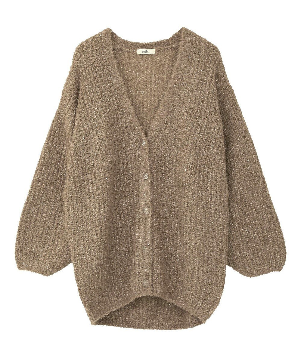 earth music&ecology スパンコールブークレカーディガン 
