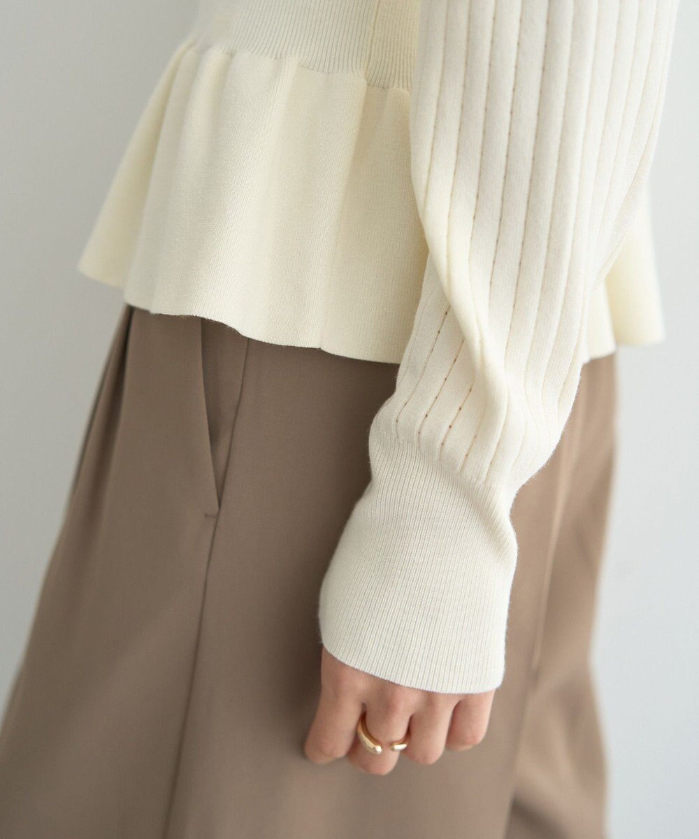 YECCA VECCA 金釦ペプラムニット 