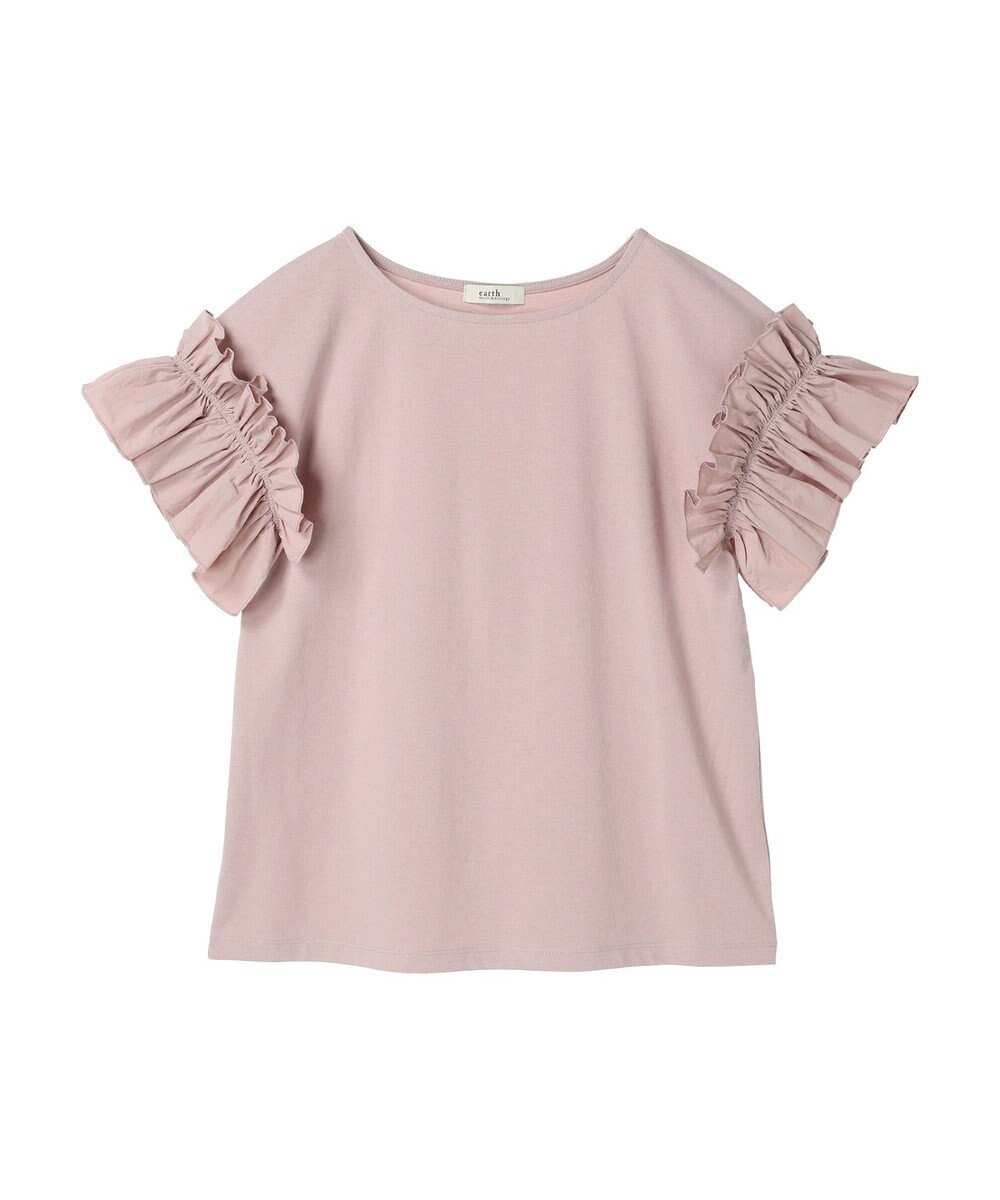 earth music&ecology フリルスリーブカットソー 