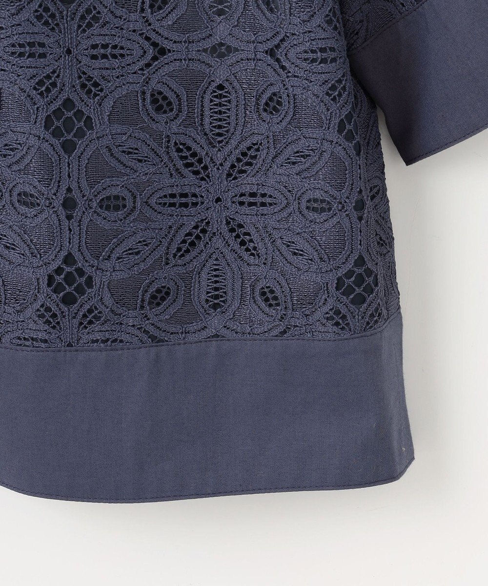 自由区 【カタログ掲載・洗える】フラワータイルレース ブラウス 