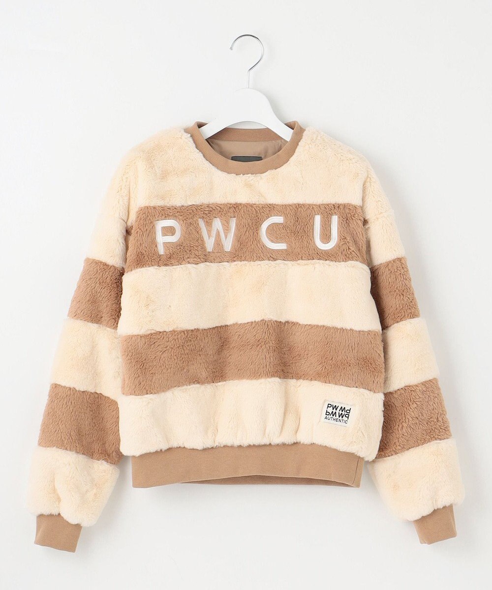PW CIRCULUS 【ふわもこあったか/防寒/裏地付】【WOMEN】ボーダーフェイクファープルオーバー 