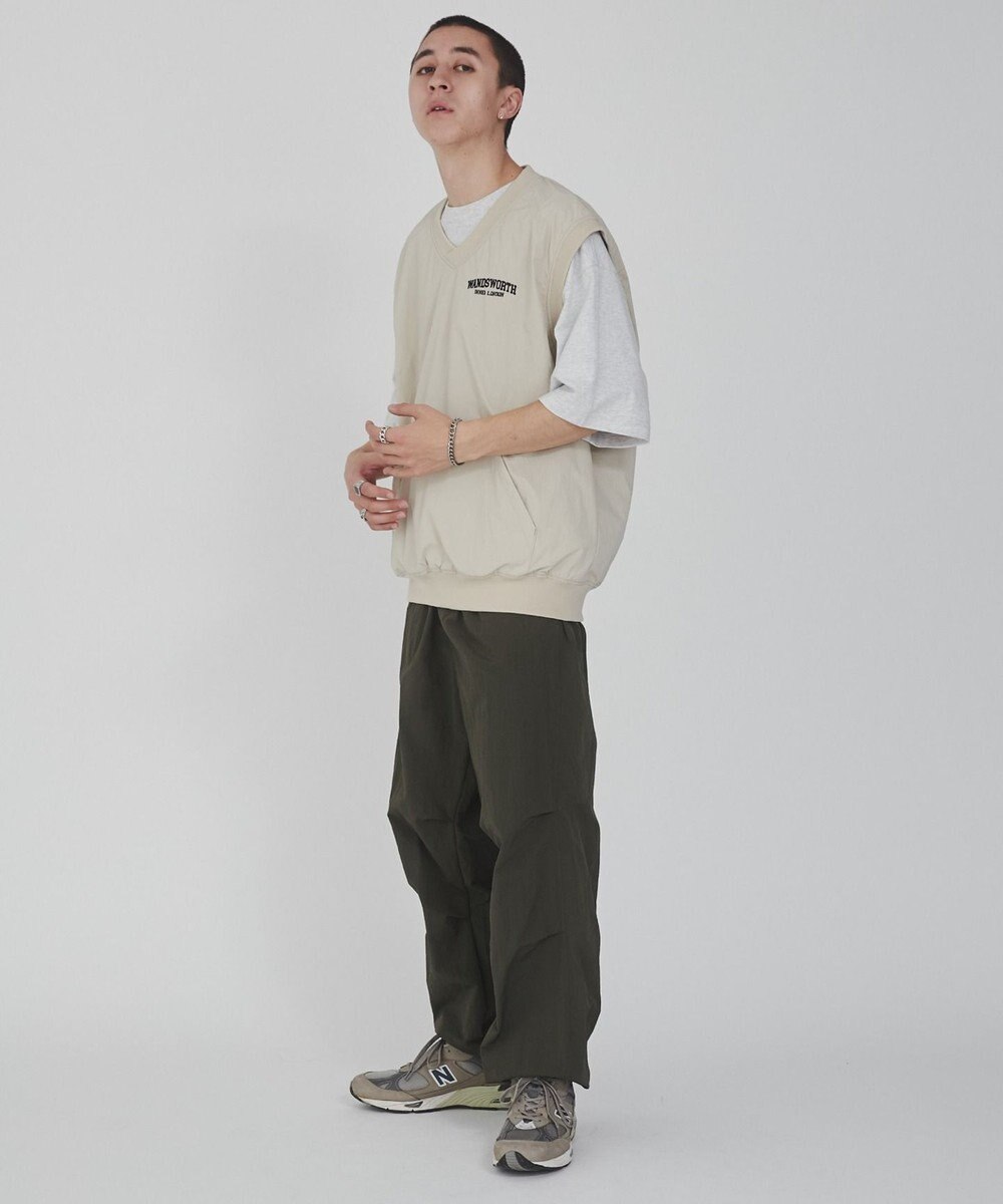 WEGO 【ウエストゴム/撥水/洗濯機可】ナイロンイージーパンツ 