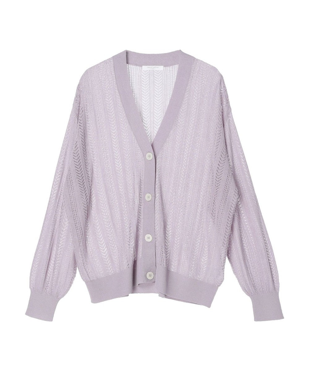 Green Parks すかし編みニットカーディガン 