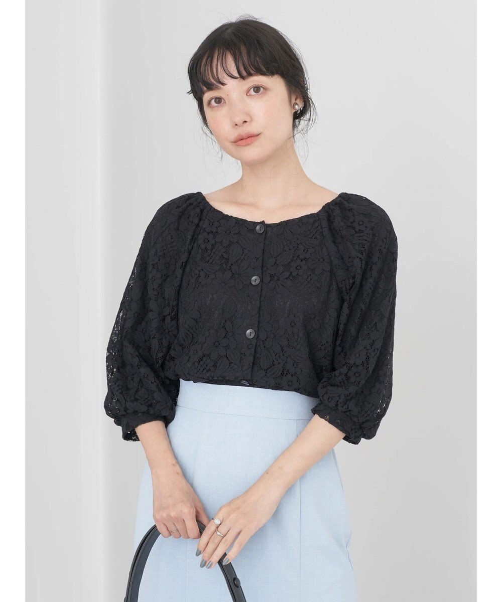 earth music&ecology フラワーレースブラウス 