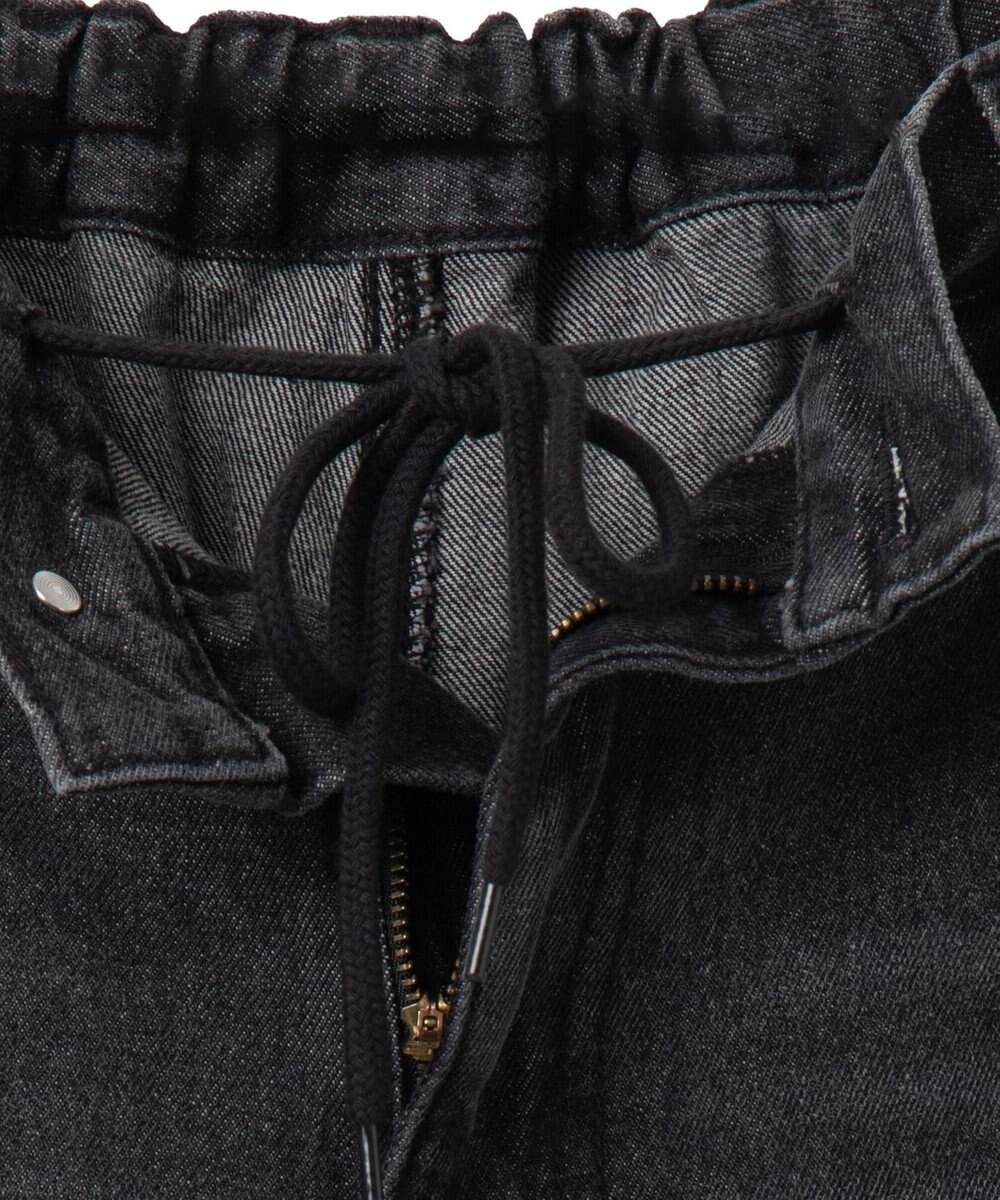 WEGO 【ユニセックス着用ITEM/ウエストゴム/SMLサイズ展開】デニムルーズテーパードパンツ 