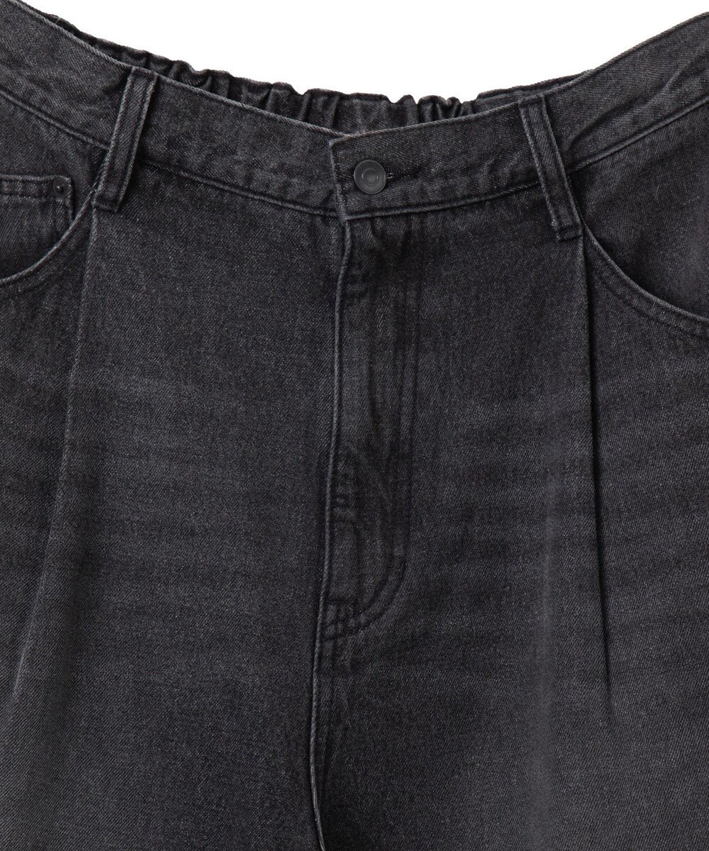 WEGO 【ユニセックス着用ITEM/ウエストゴム/SMLサイズ展開】デニムルーズテーパードパンツ 