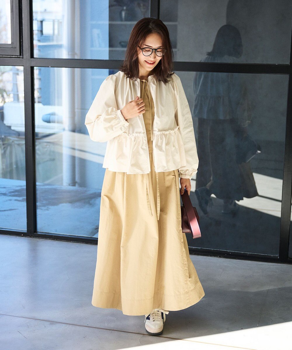 #Newans 撥水加工/UVカット機能付きペプラムライトブルゾン 