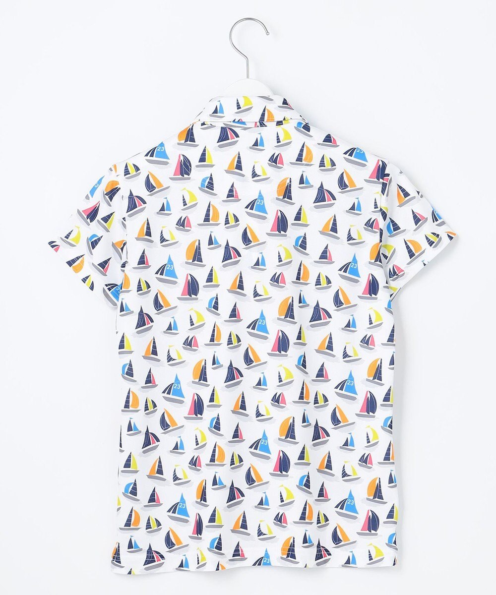 23区GOLF 【WOMEN】【吸水速乾・UVケア】マルチヨットプリント 半袖ポロシャツ 