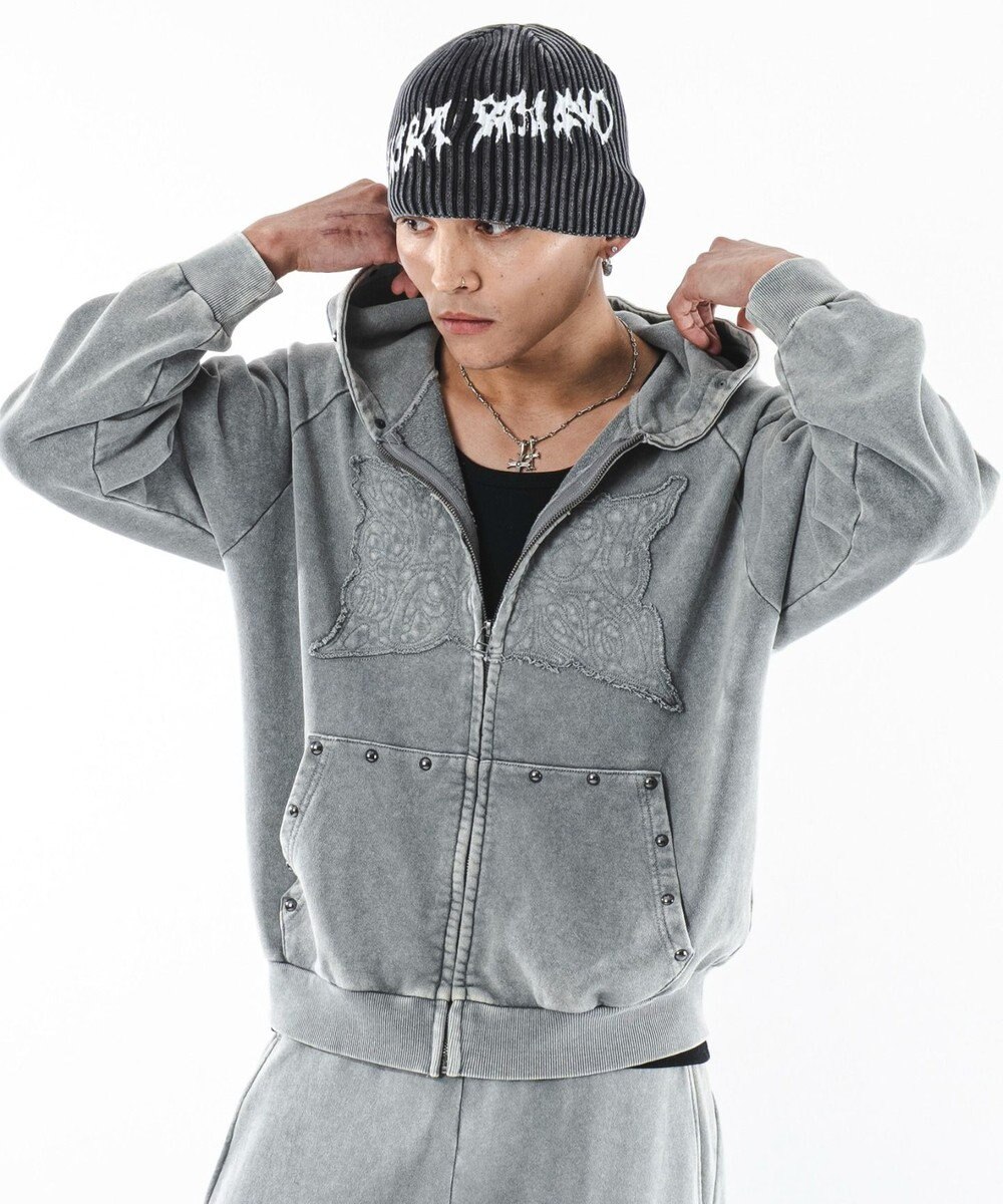 WEGO パウダーブリーチスタッズZIPパーカー 