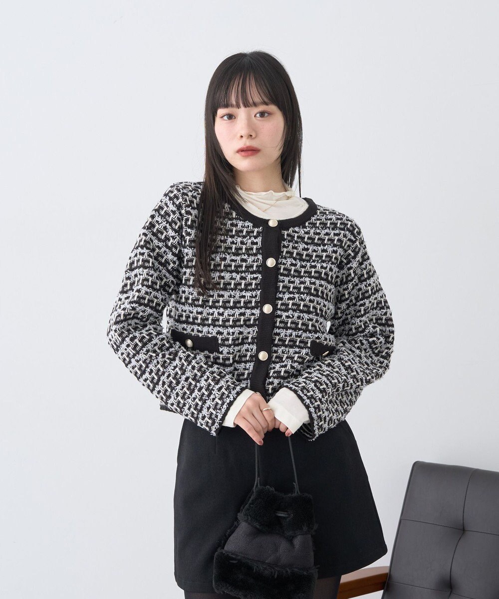 earth music&ecology ニットツイードジャケット 