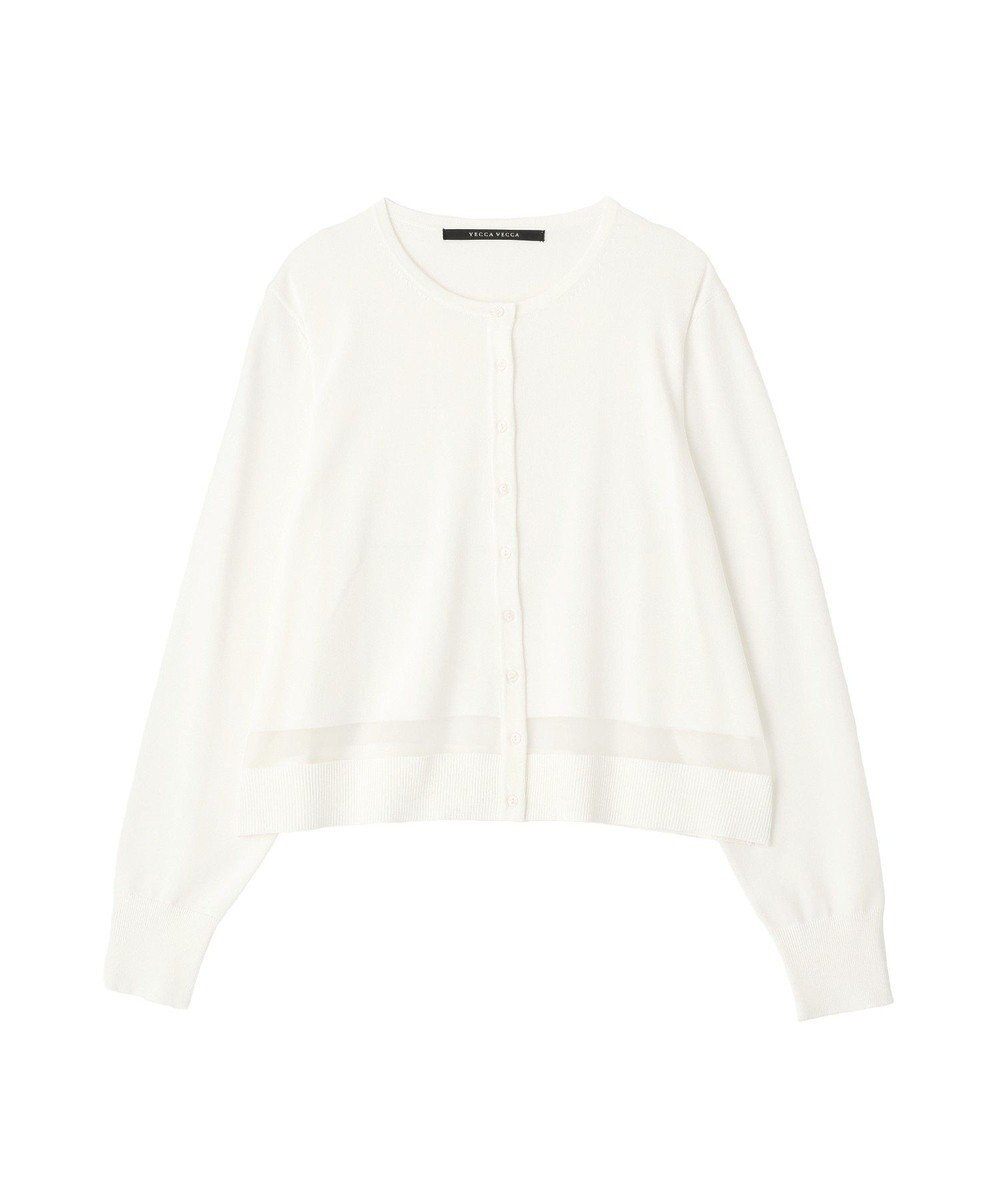 YECCA VECCA シアーMIXカーディガン 