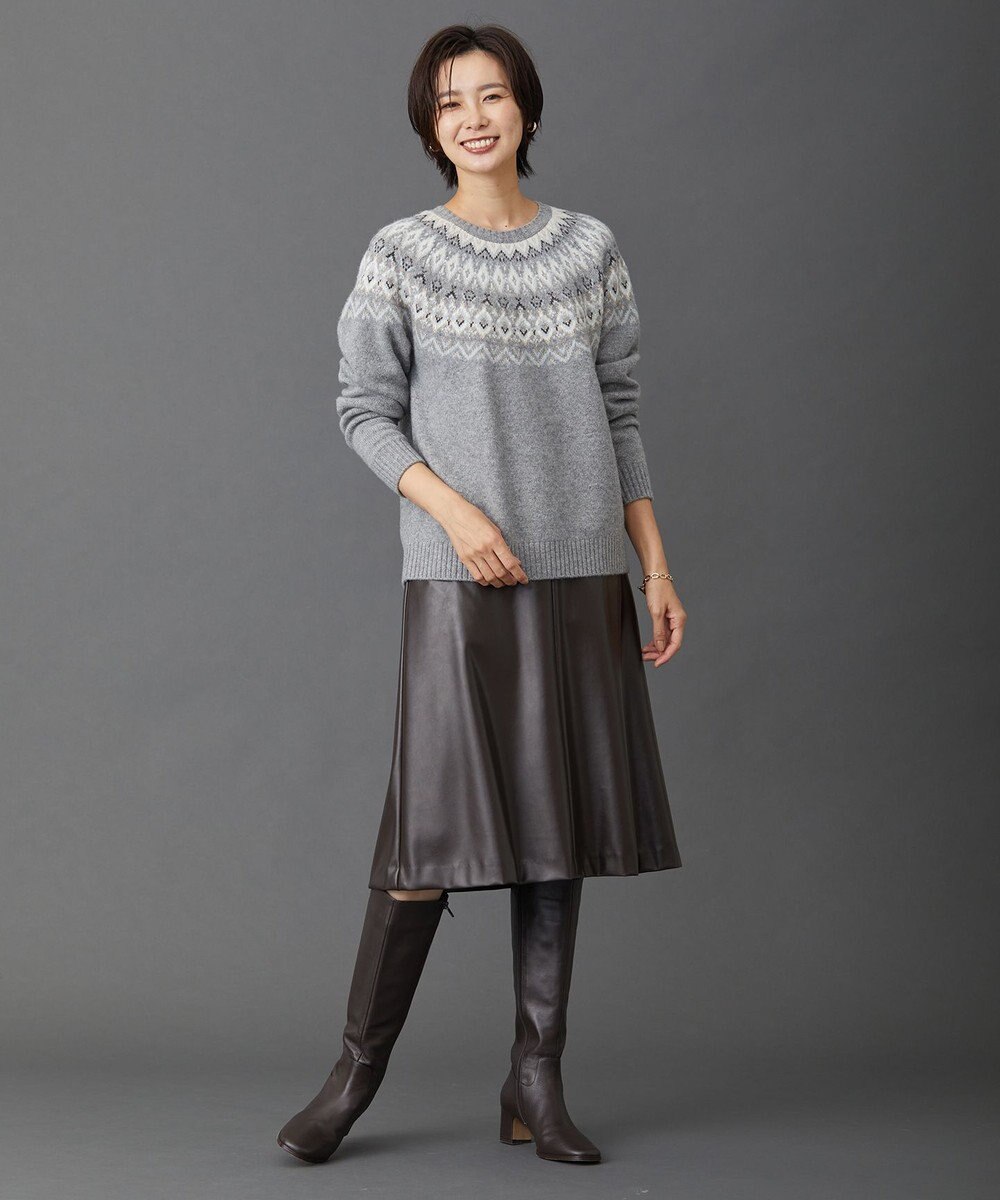 J.PRESS LADIES 【洗える】シンセティックマットleather スカート 