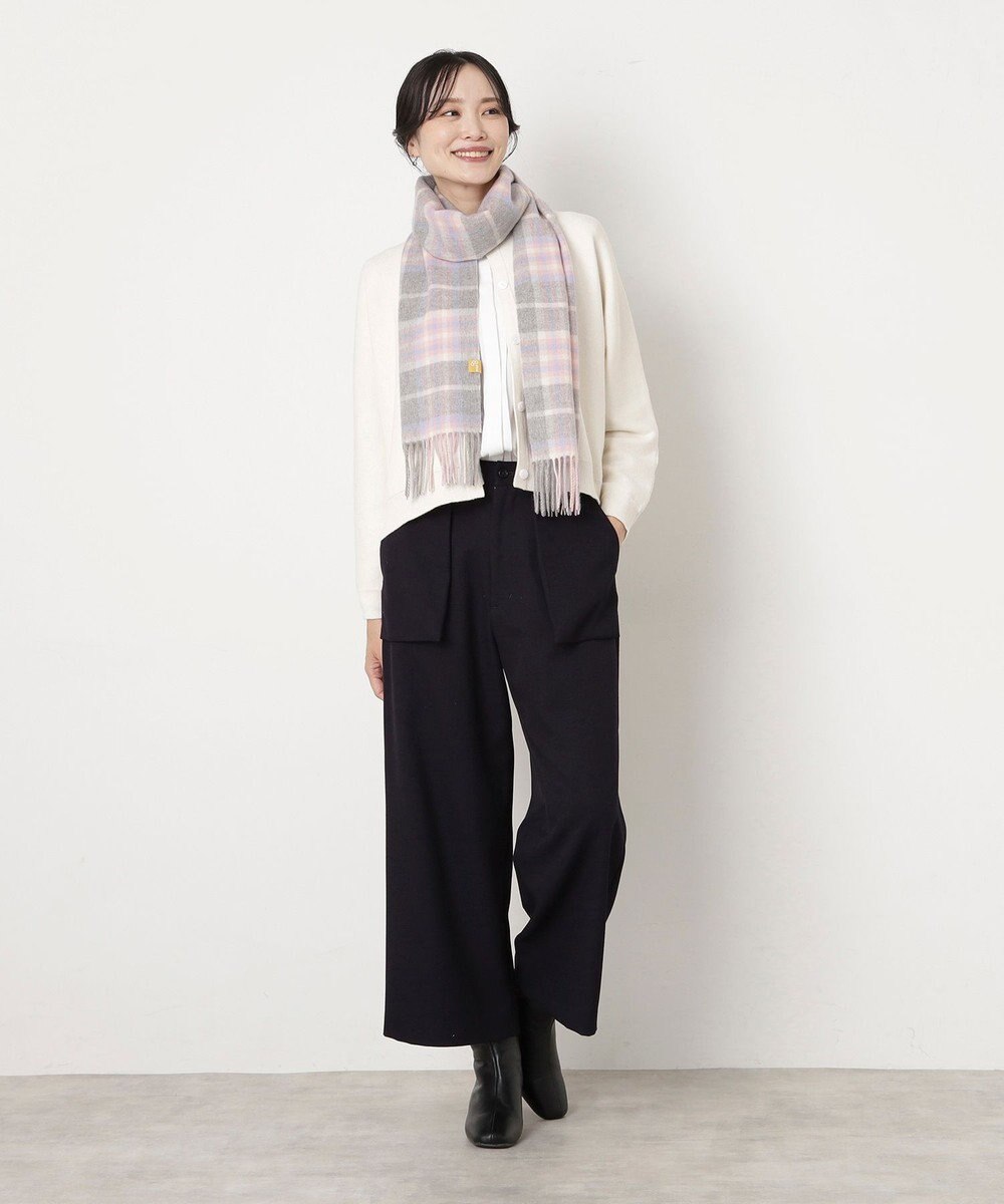 MOONBAT WEB限定【洗える】ミエル (miel) カシミヤ100％ チェックマフラー 