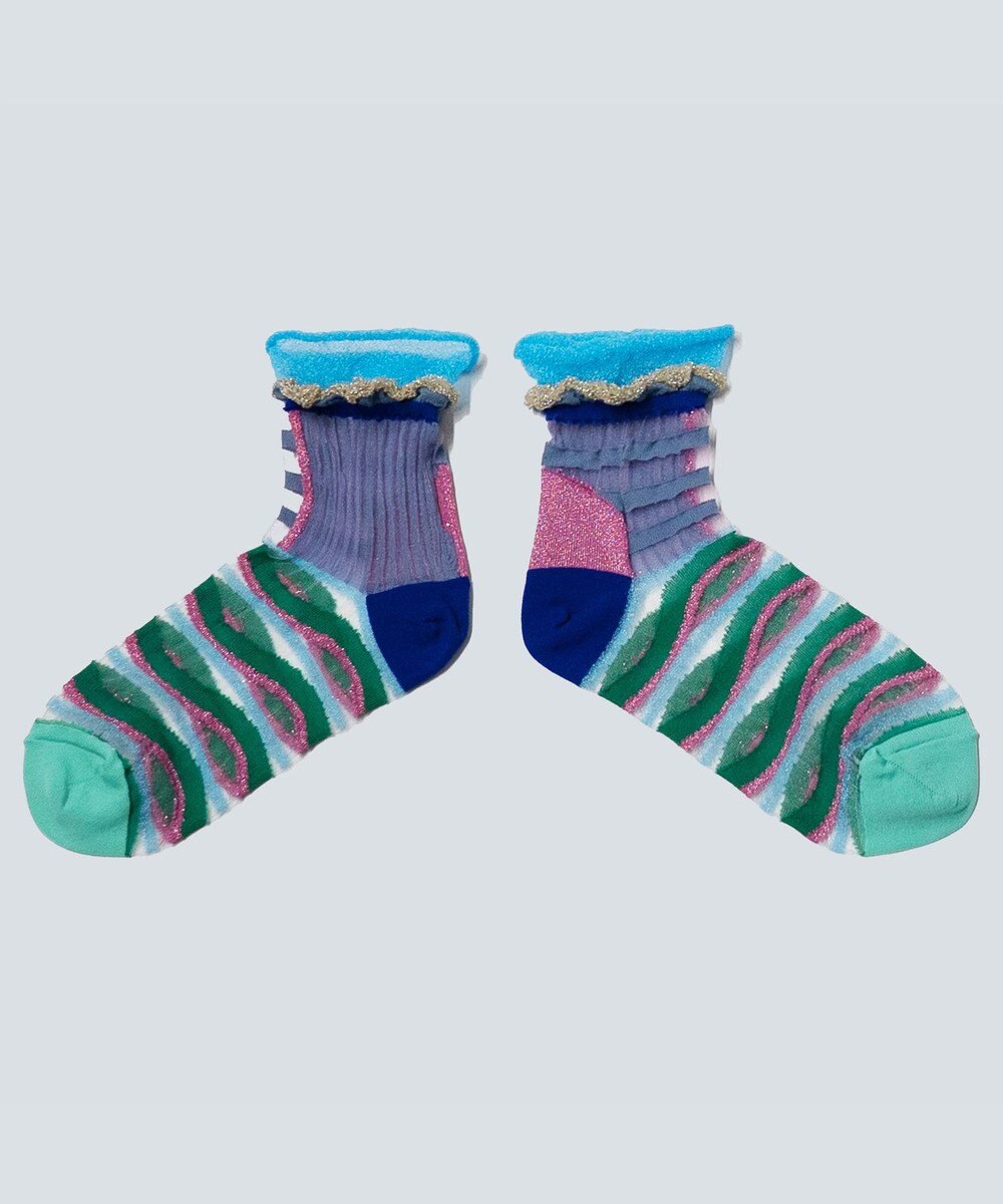 COQ WAVE ECHO シアーボーダーソックス 