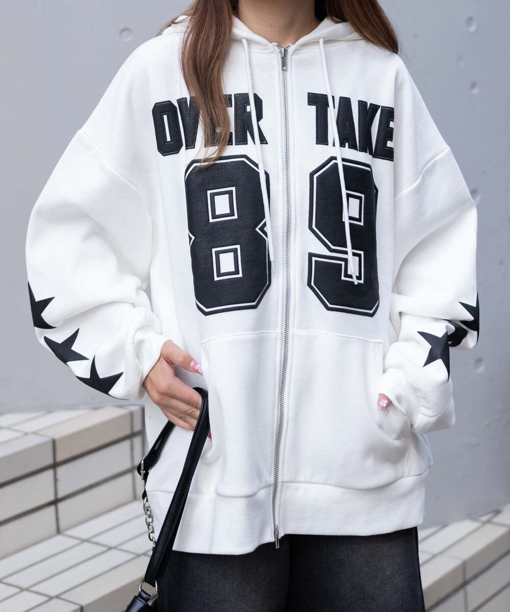 WEGO ナンバリング裏起毛BIGジップパーカー 