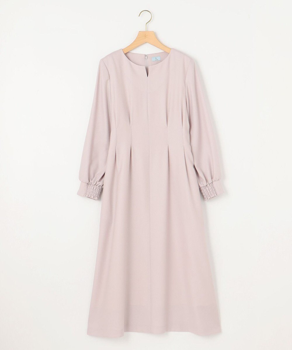 組曲 ウールジョーゼット スリットネックワンピース 