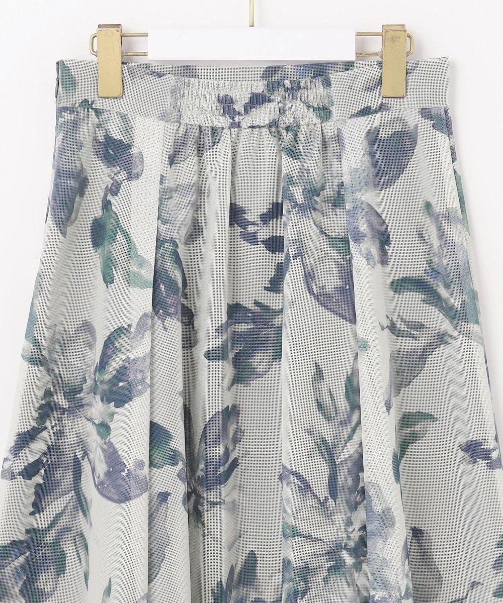 ANY SIS L 【洗える】メッシュフラワープリント スカート 