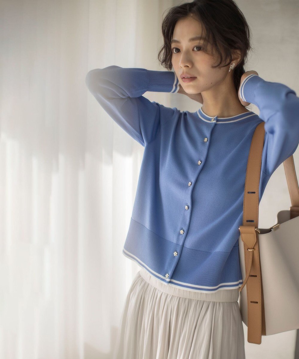 組曲 フラワーメタル ニット カーディガン 