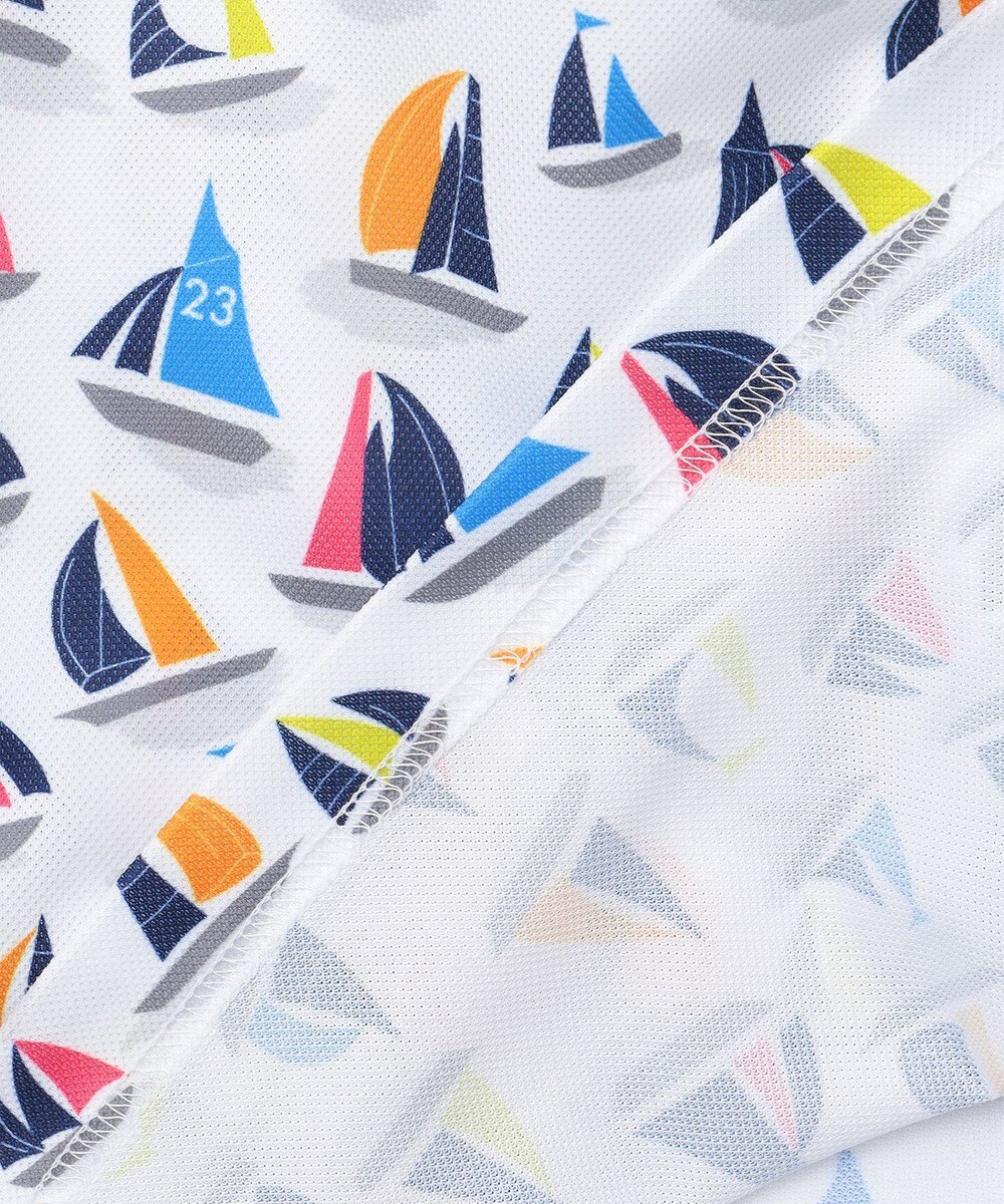 23区GOLF 【WOMEN】【吸水速乾・UVケア】マルチヨットプリント 半袖ポロシャツ 