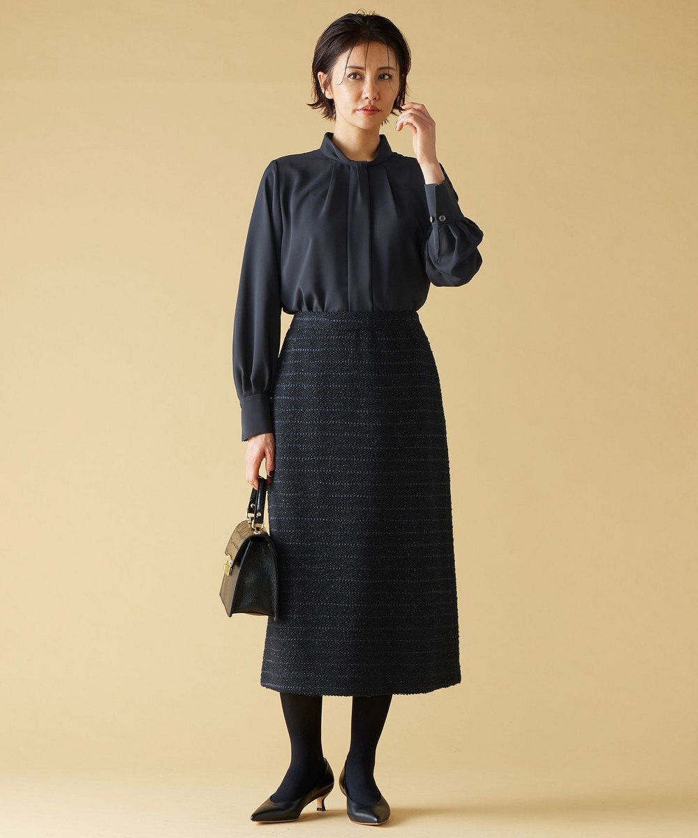 自由区 【洗える】ライトサテン ブラウス 