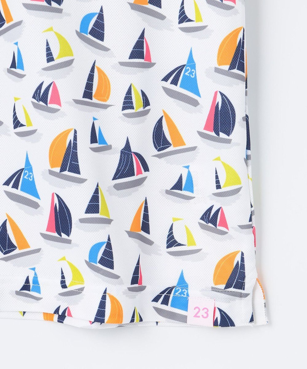 23区GOLF 【WOMEN】【吸水速乾・UVケア】マルチヨットプリント 半袖ポロシャツ 