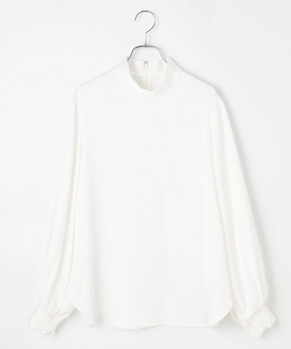 #Newans 【ストレッチ】〈花乃まりあさんコラボ〉ハイネックブラウス 