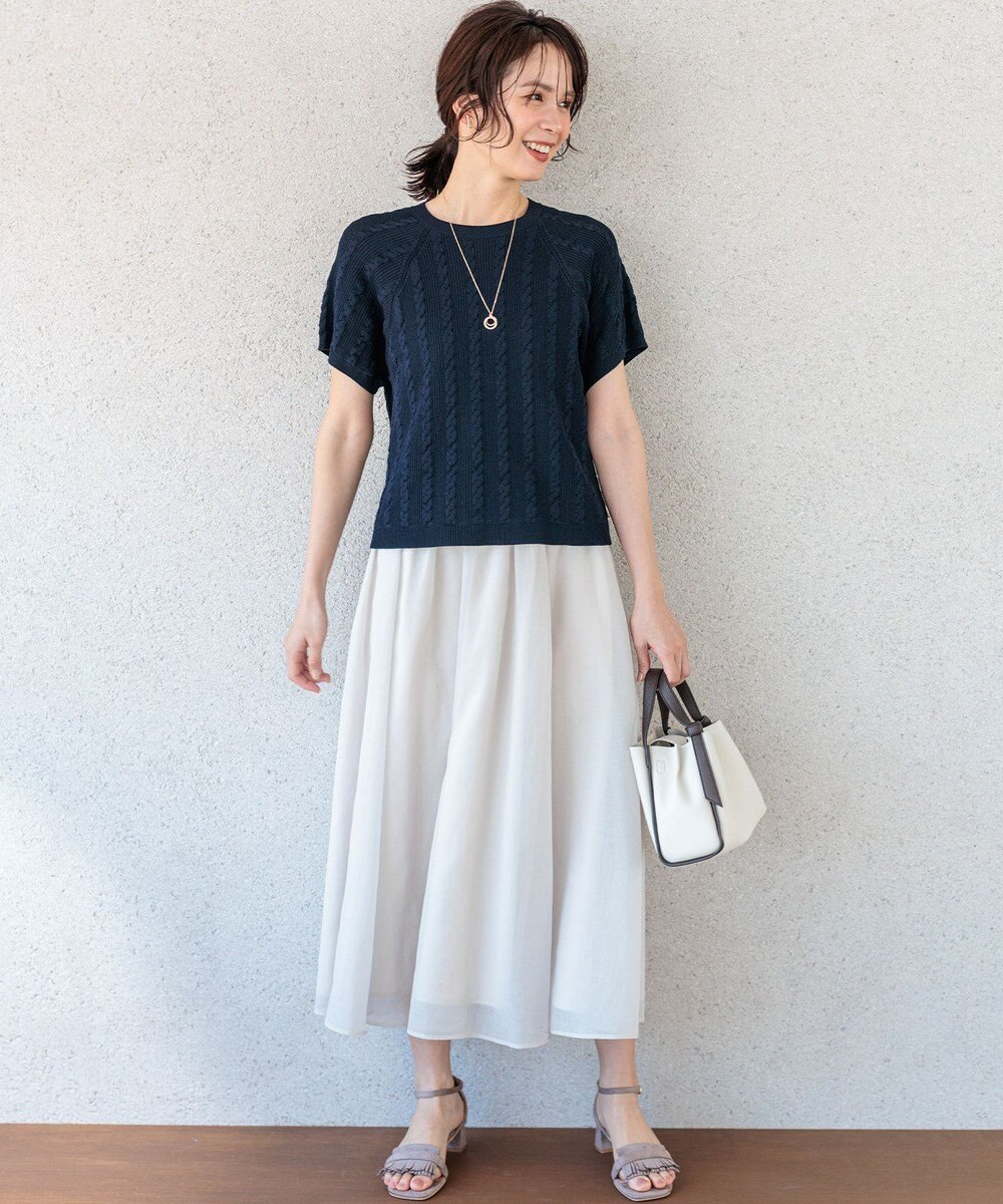 組曲 L 【先行予約・WEB限定】バックリボンケーブル ニット 