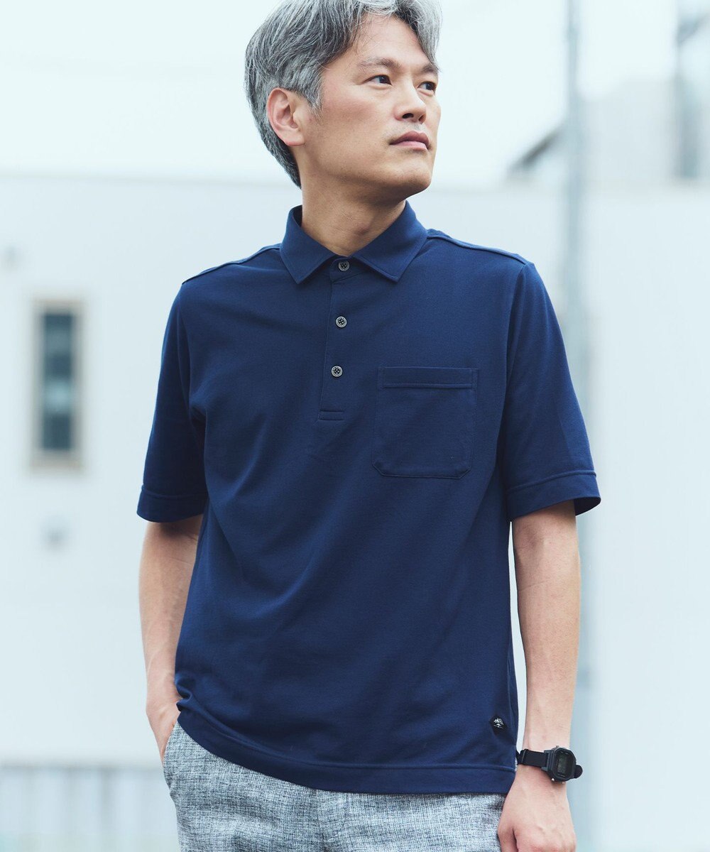 JOSEPH ABBOUD MOUNTAIN 暑さに徹底抗戦【首元に冷感ジェル】フリーズパックポロ 無地タイプ 