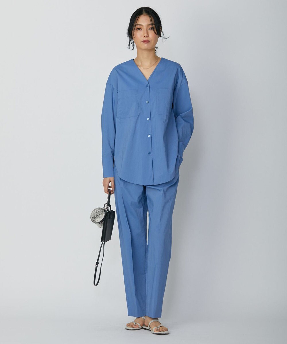 ICB 【洗える】 エコナイロンストレッチ ワイドストレートパンツ 