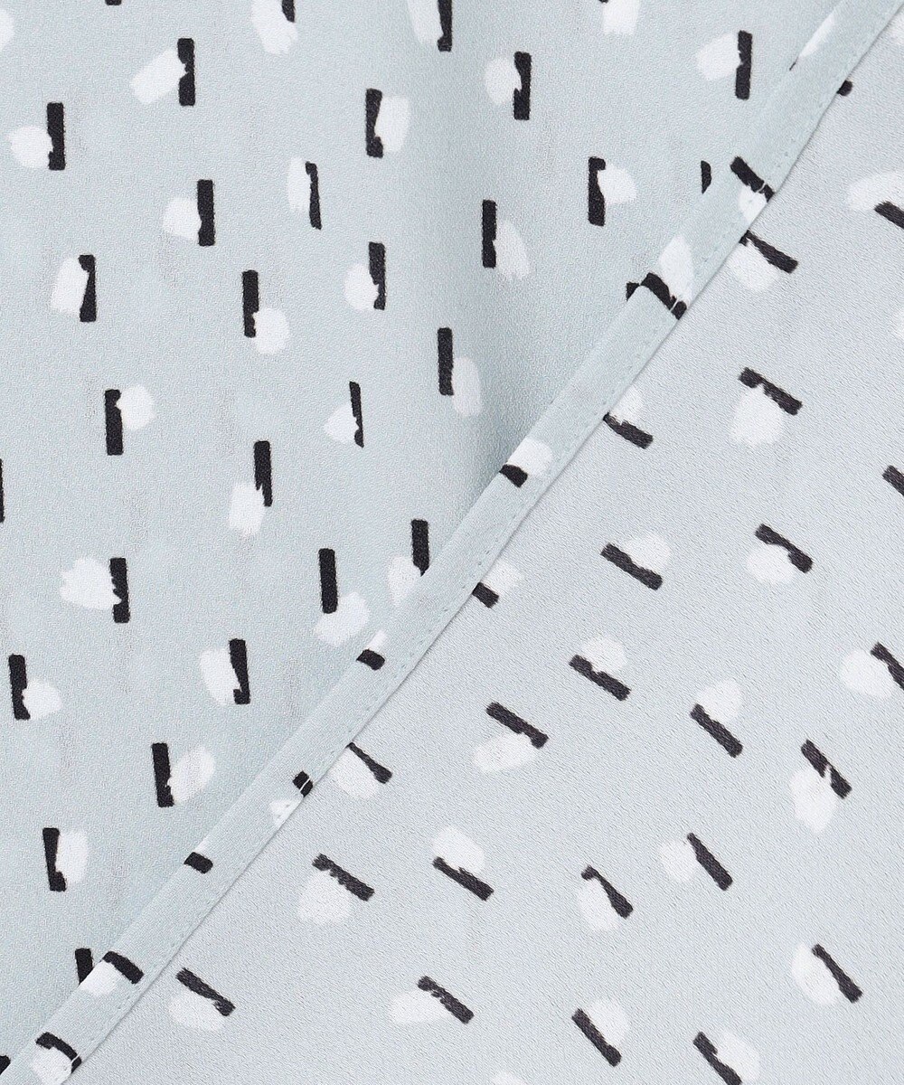 ICB L 【先行予約・WEB限定】BackSatinAmunzen 5分袖キーネックブラウス 